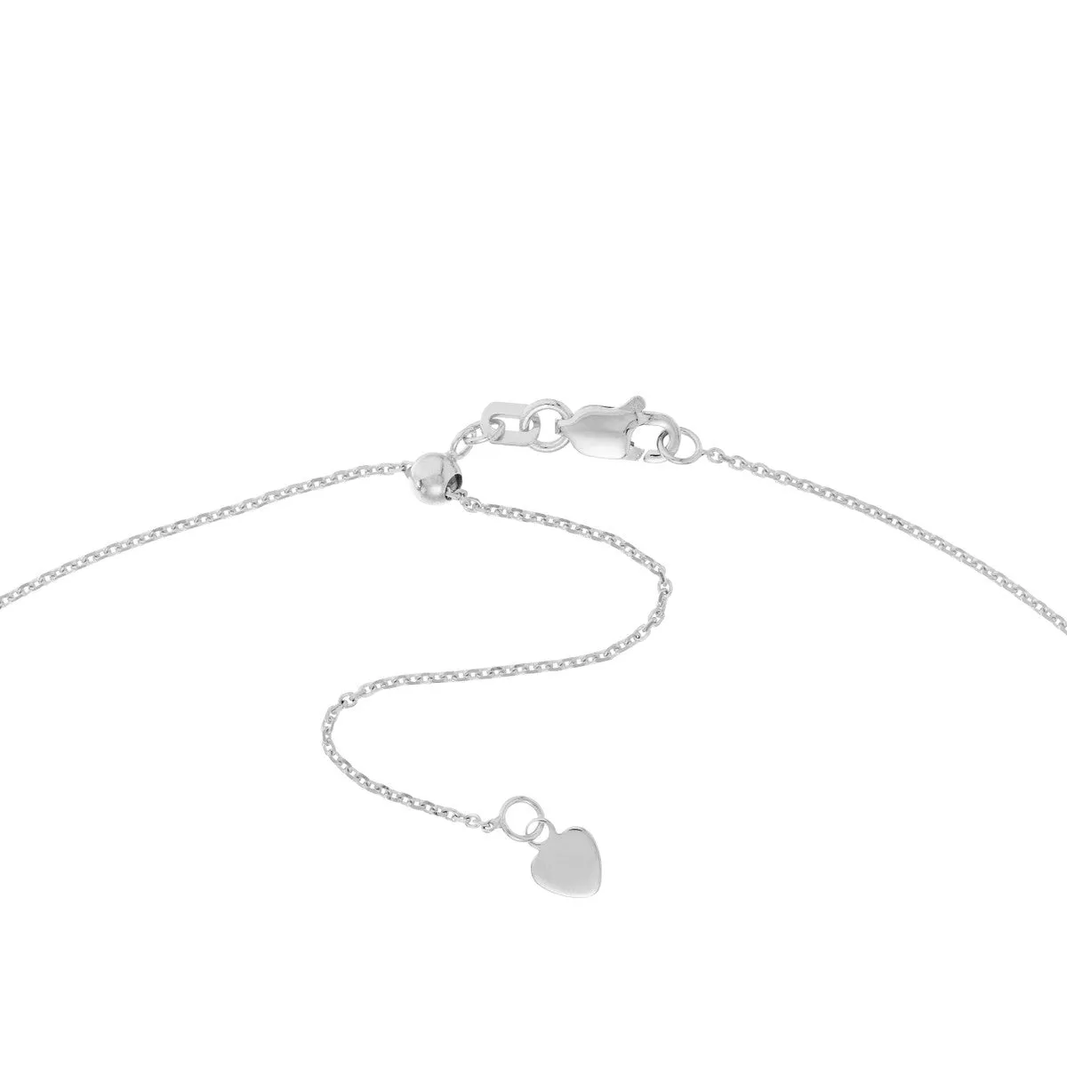 14K Gold CZ Bezel Station and Drop Adjustable Choker