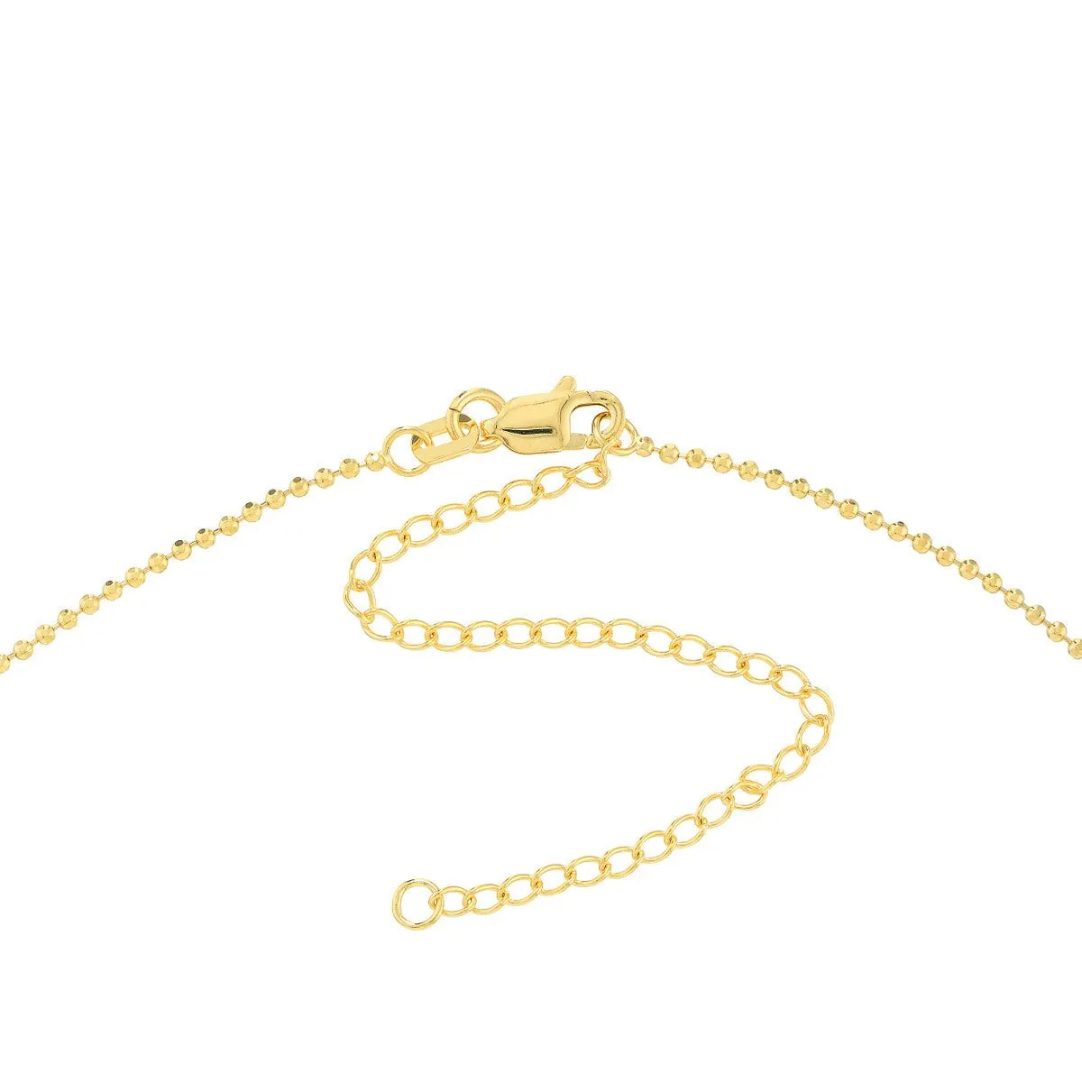 14K Gold Diamond-Cut Bead Choker Chain