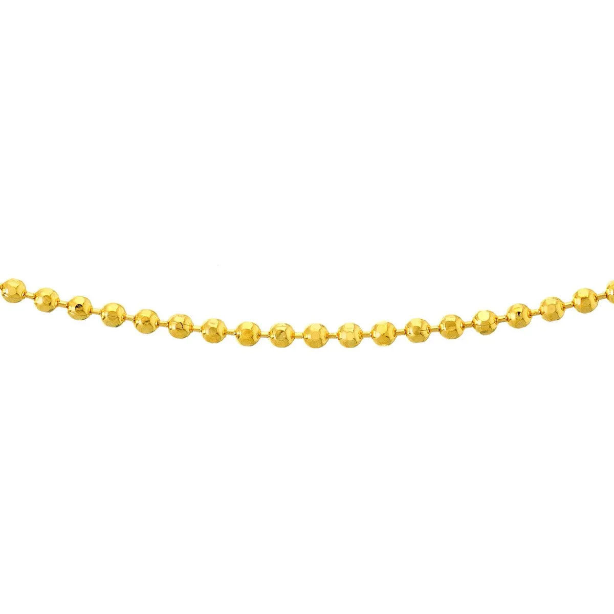 14K Gold Diamond-Cut Bead Choker Chain