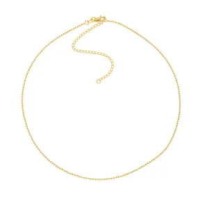 14K Gold Diamond-Cut Bead Choker Chain