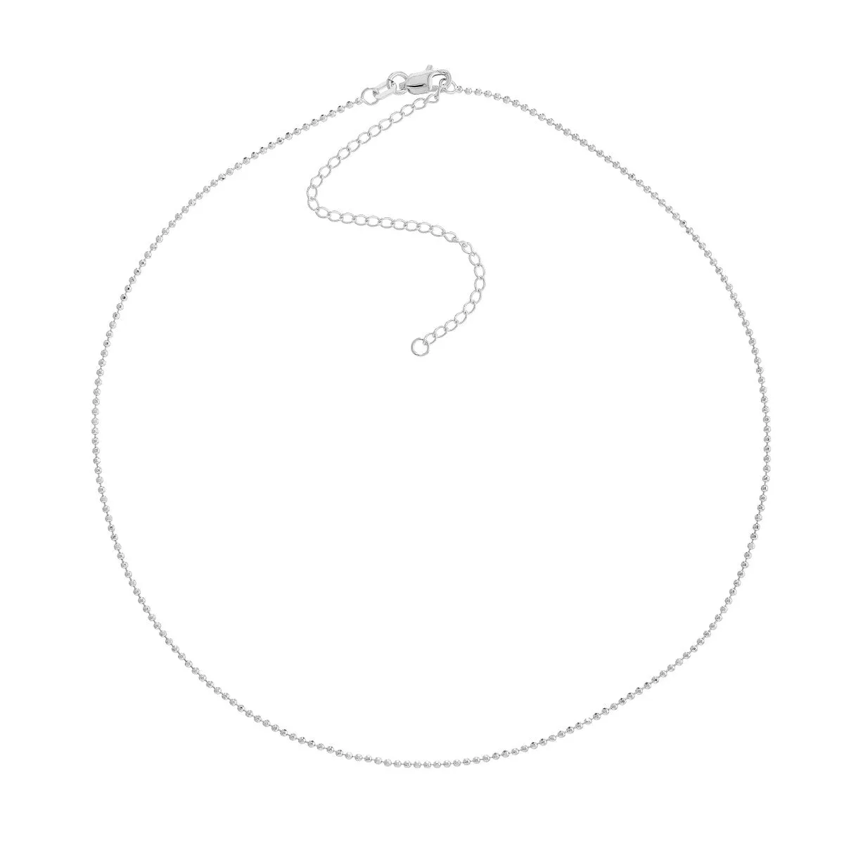 14K Gold Diamond-Cut Bead Choker Chain