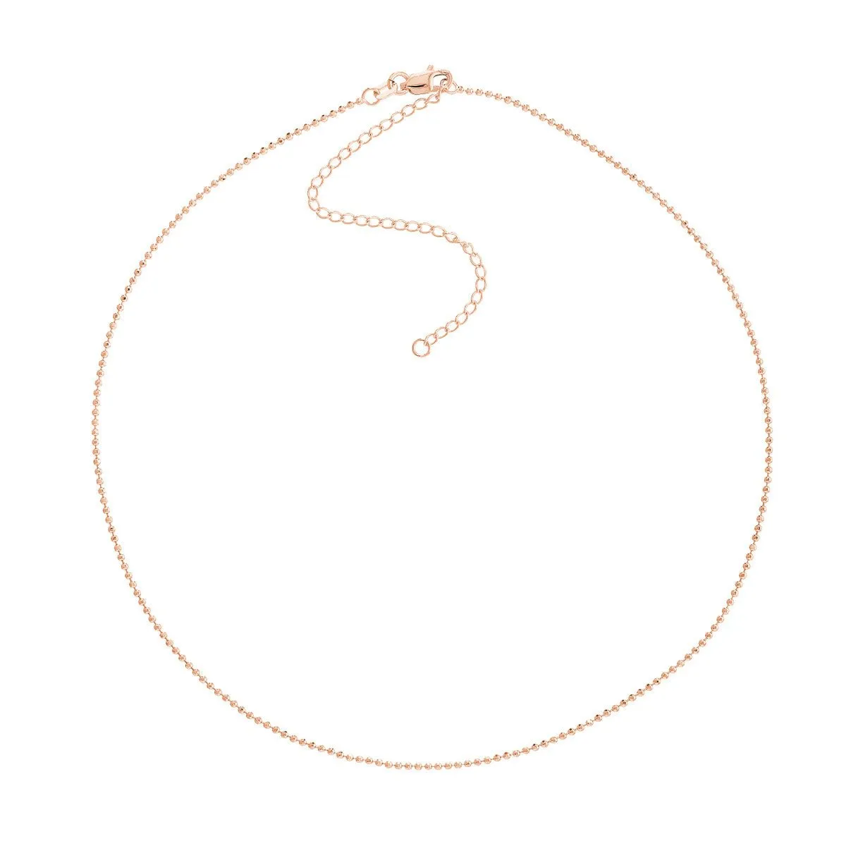 14K Gold Diamond-Cut Bead Choker Chain