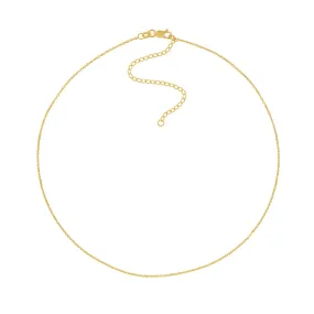 14K Gold Diamond-Cut Cable Choker Chain