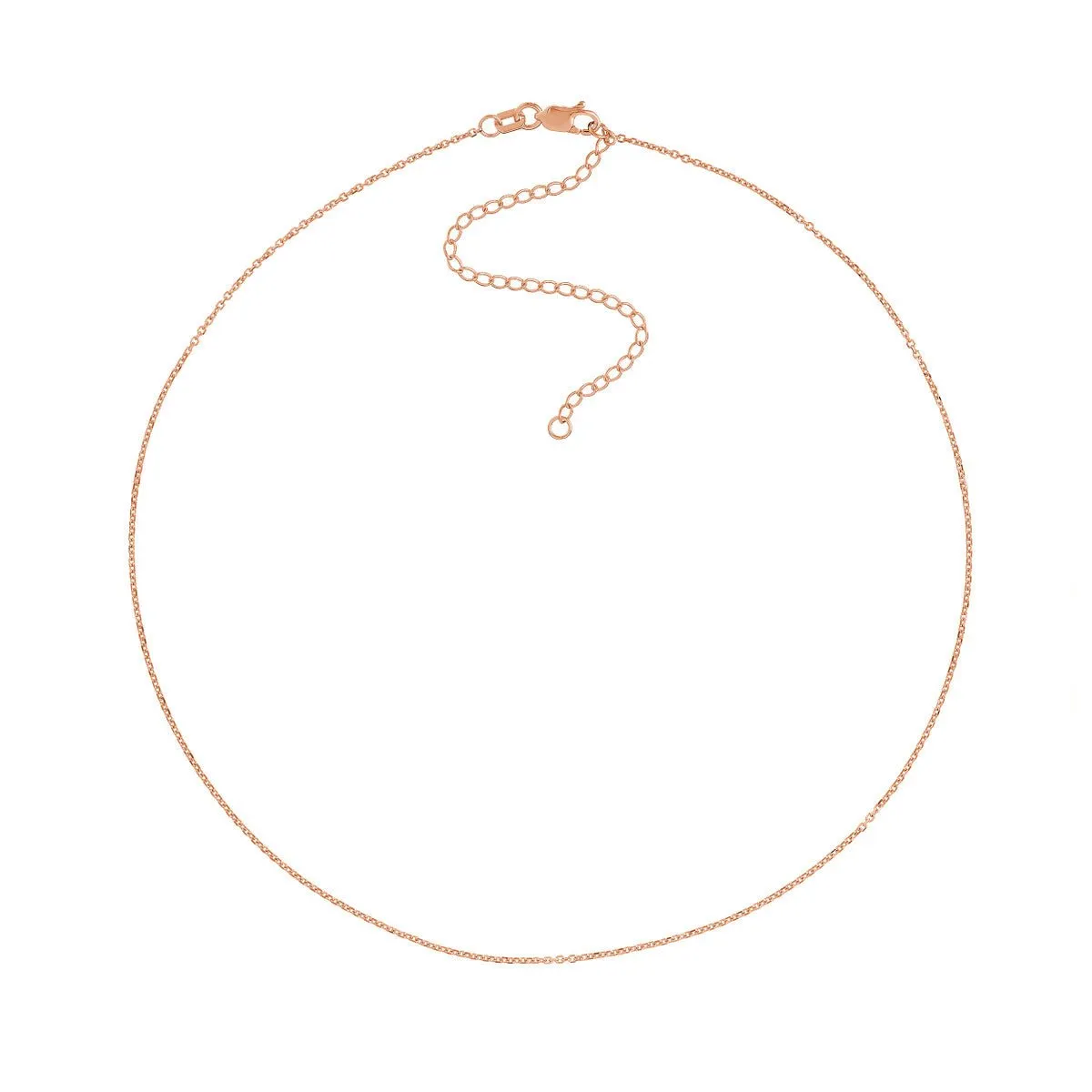 14K Gold Diamond-Cut Cable Choker Chain