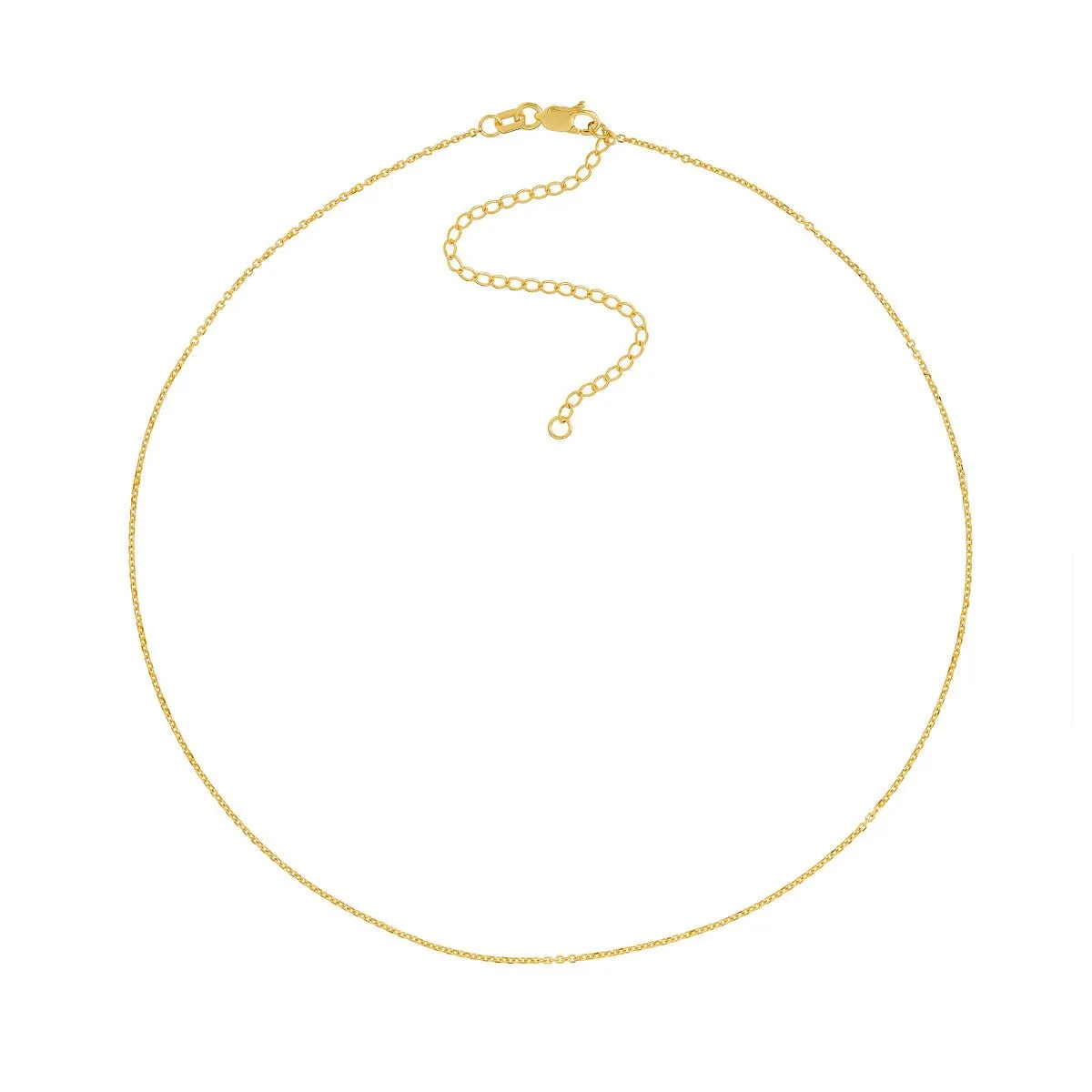 14K Gold Diamond-Cut Cable Choker Chain