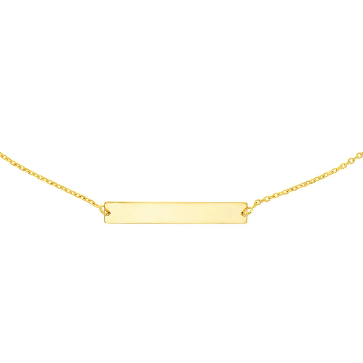 14K Gold Engravable Mini Bar Adjustable Choker