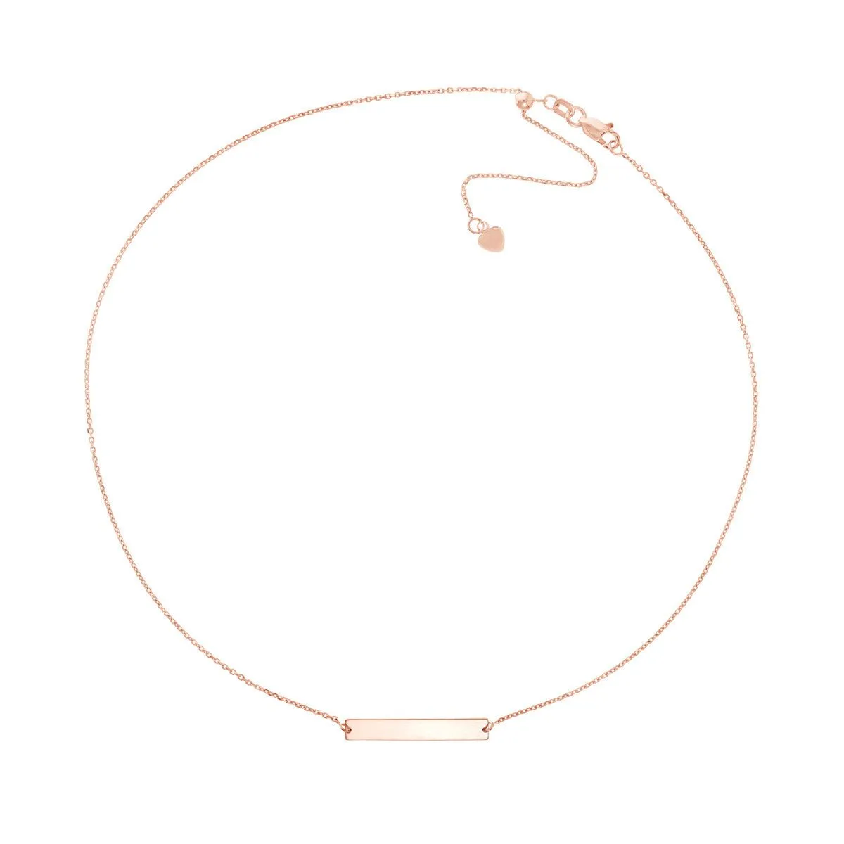 14K Gold Engravable Mini Bar Adjustable Choker