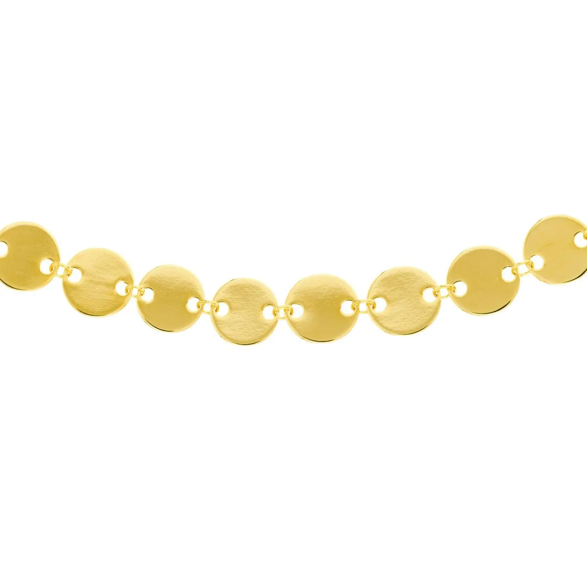 14K Gold Full Disc Station Adjustable Choker