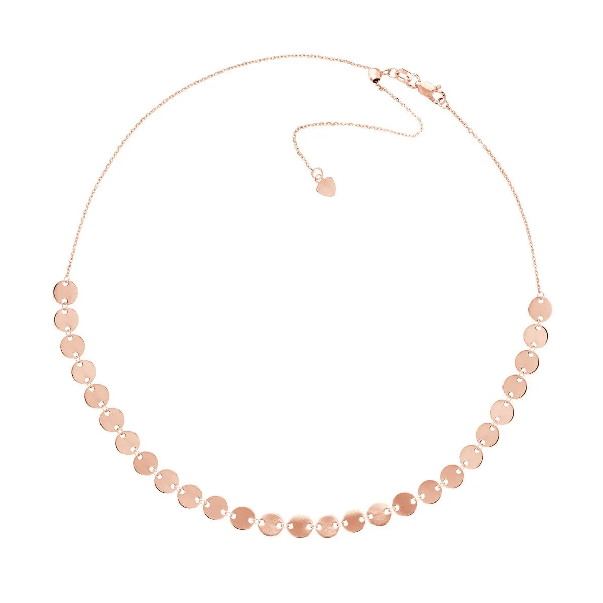 14K Gold Full Disc Station Adjustable Choker