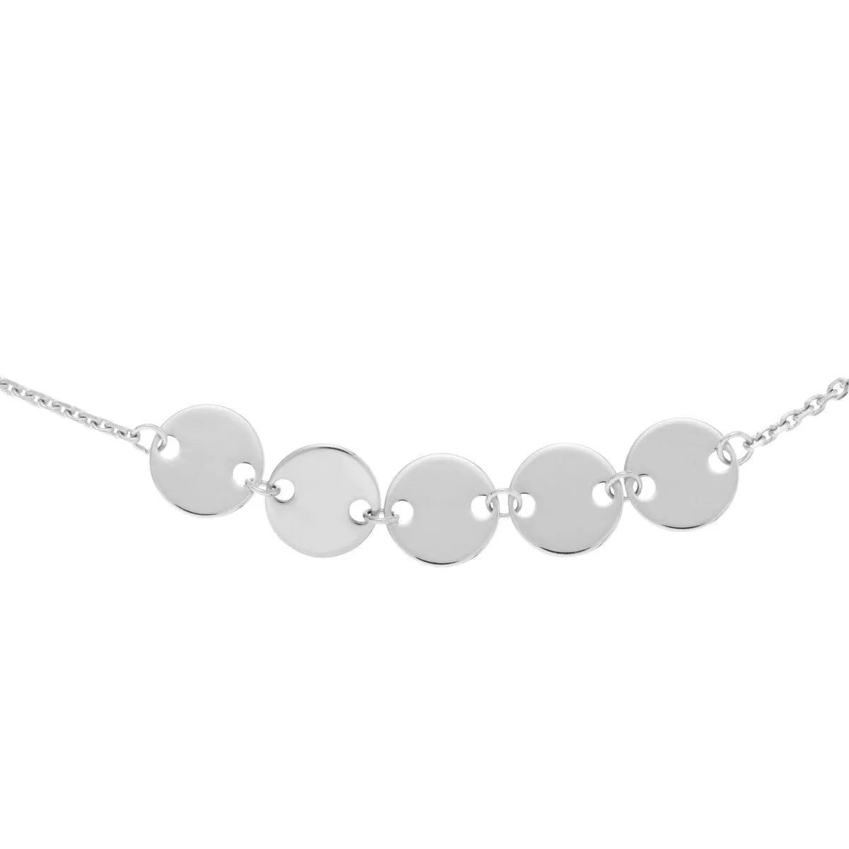 14K Gold Mini Disc Quintet Adjustable Choker