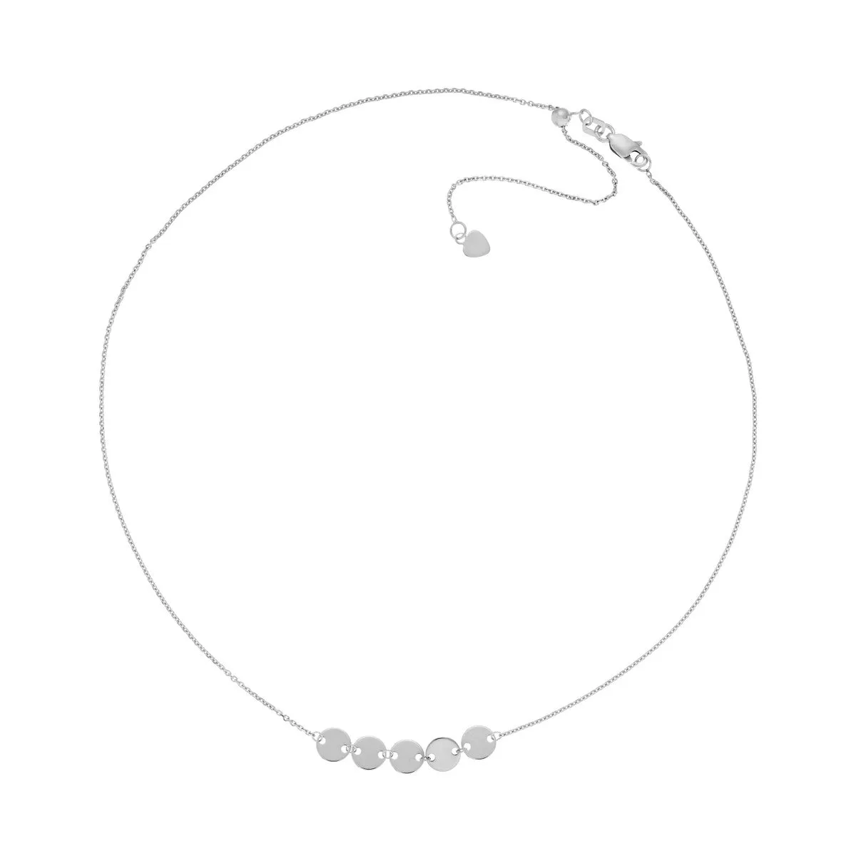 14K Gold Mini Disc Quintet Adjustable Choker