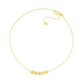 14K Gold Mini Disc Quintet Adjustable Choker