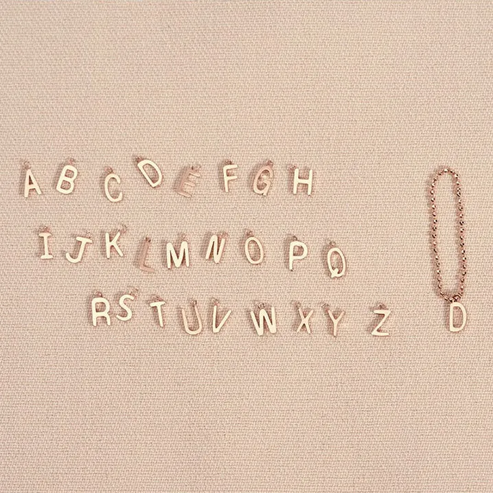 [14K Gold] Monica Letter Chain Ring - YELLOW GOLD