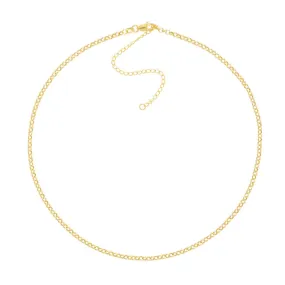 14K Gold Rolo Choker Chain