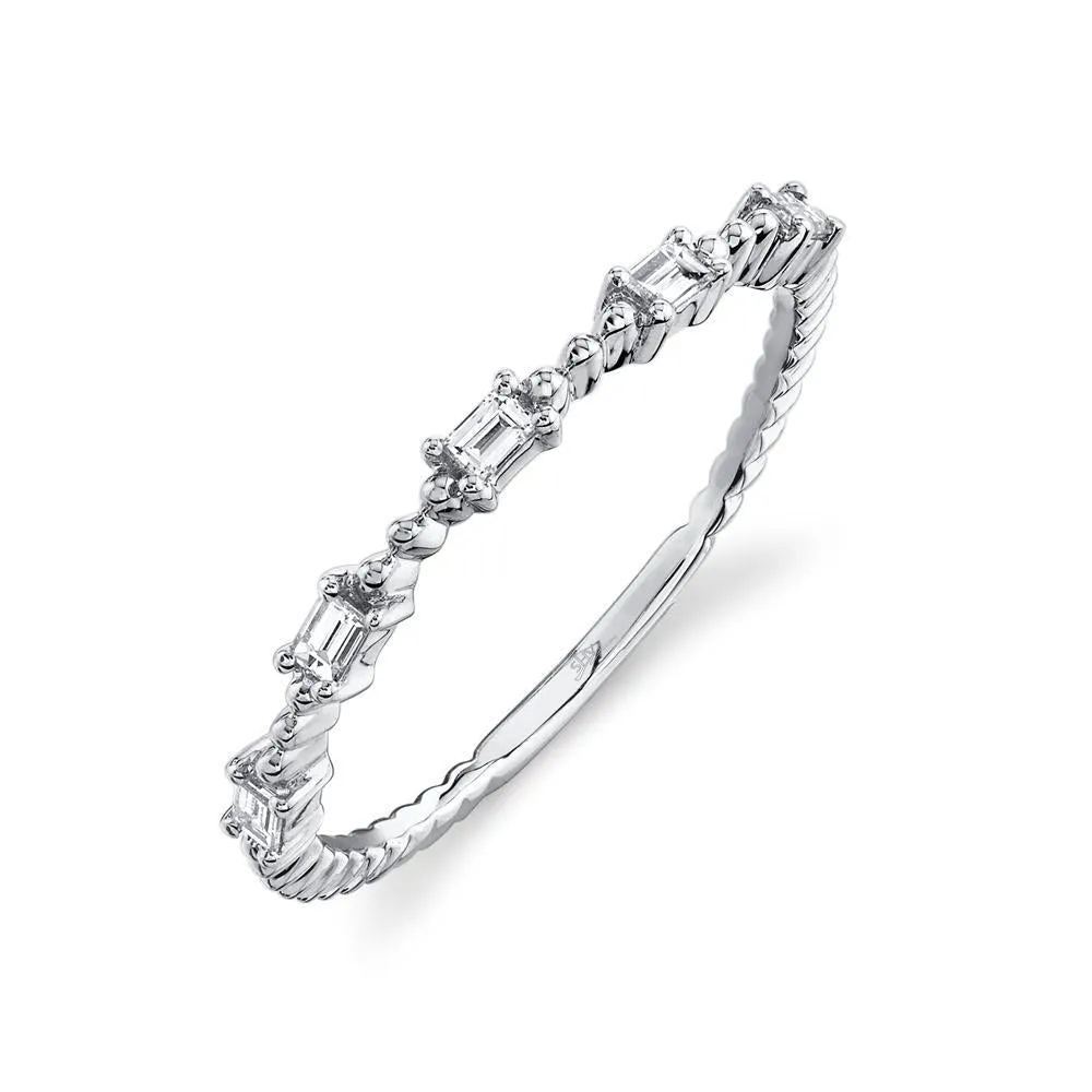 14K Rose Gold Diamond Baguette Band