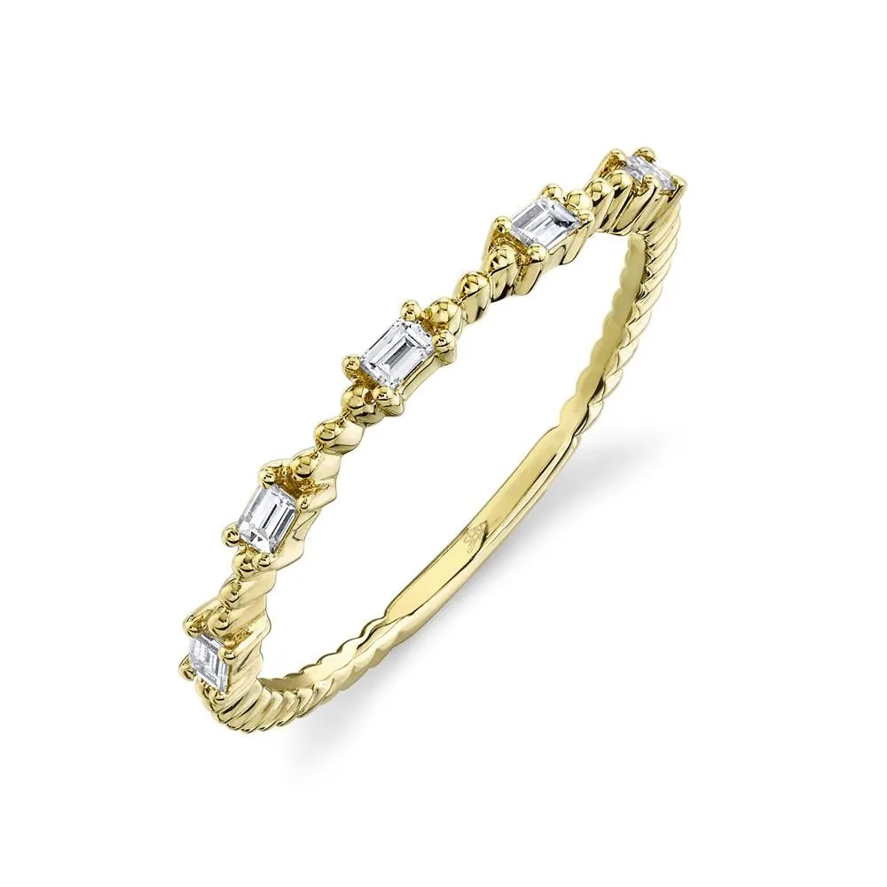 14K Rose Gold Diamond Baguette Band