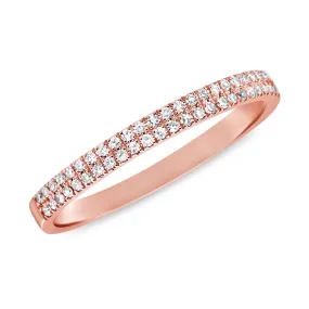 14K Rose Gold Diamond Double Band