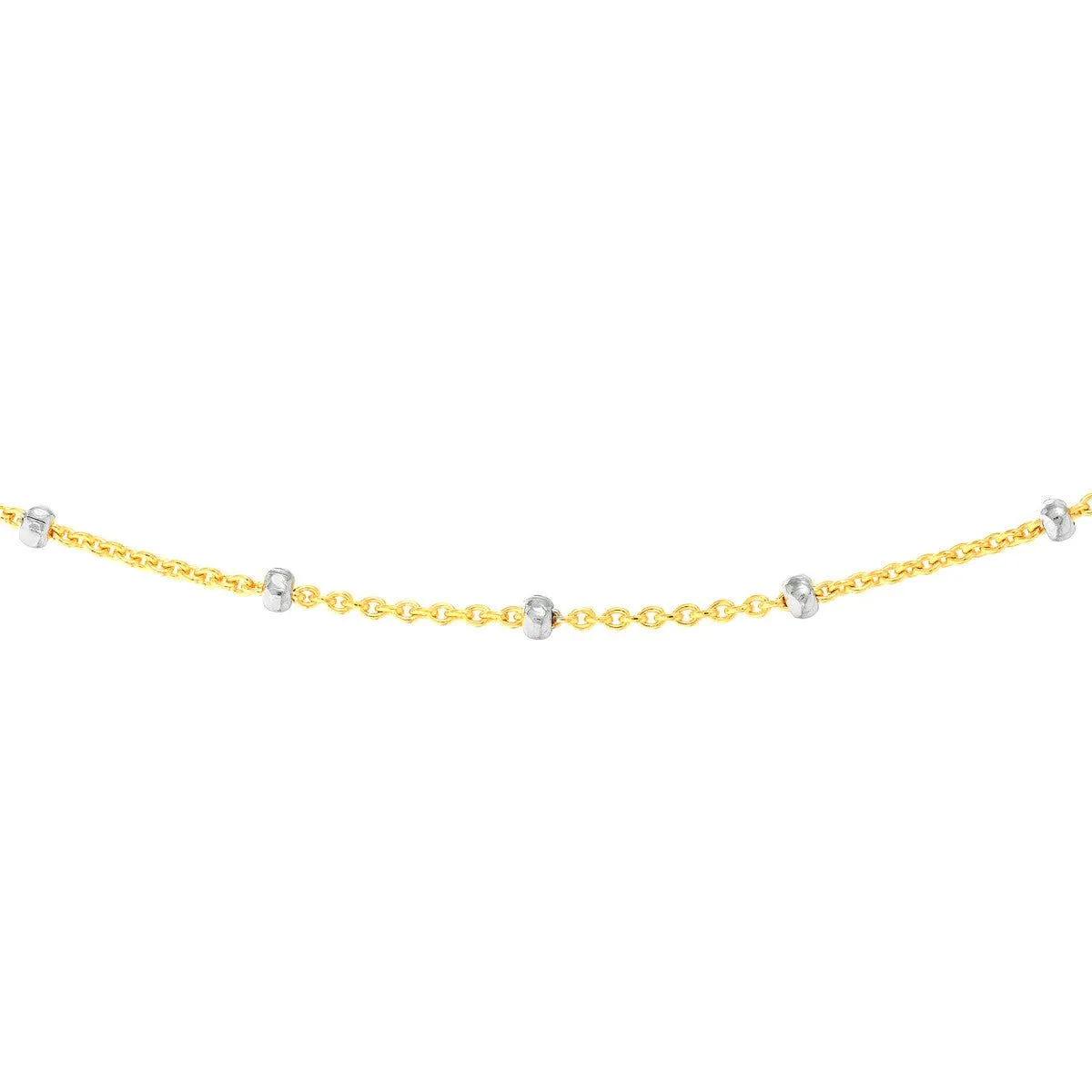 14K Two-Tone Gold Saturn Chain Adjustable Choker