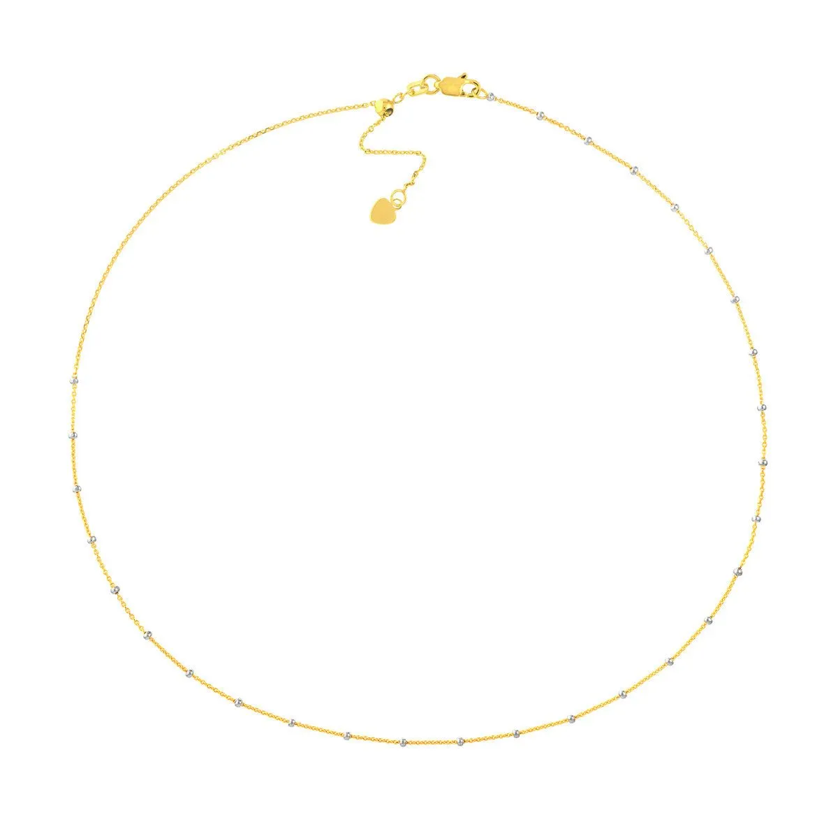 14K Two-Tone Gold Saturn Chain Adjustable Choker