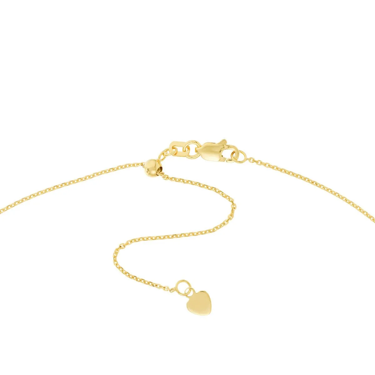 14K Yellow Gold Bead Drop on Open Curb Chain Choker