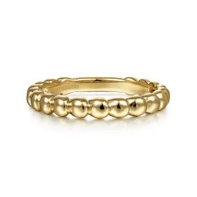 14K Yellow Gold Bujukan Bead Stackable Ring