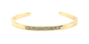 14K Yellow Gold Diamond Cuff Bracelet