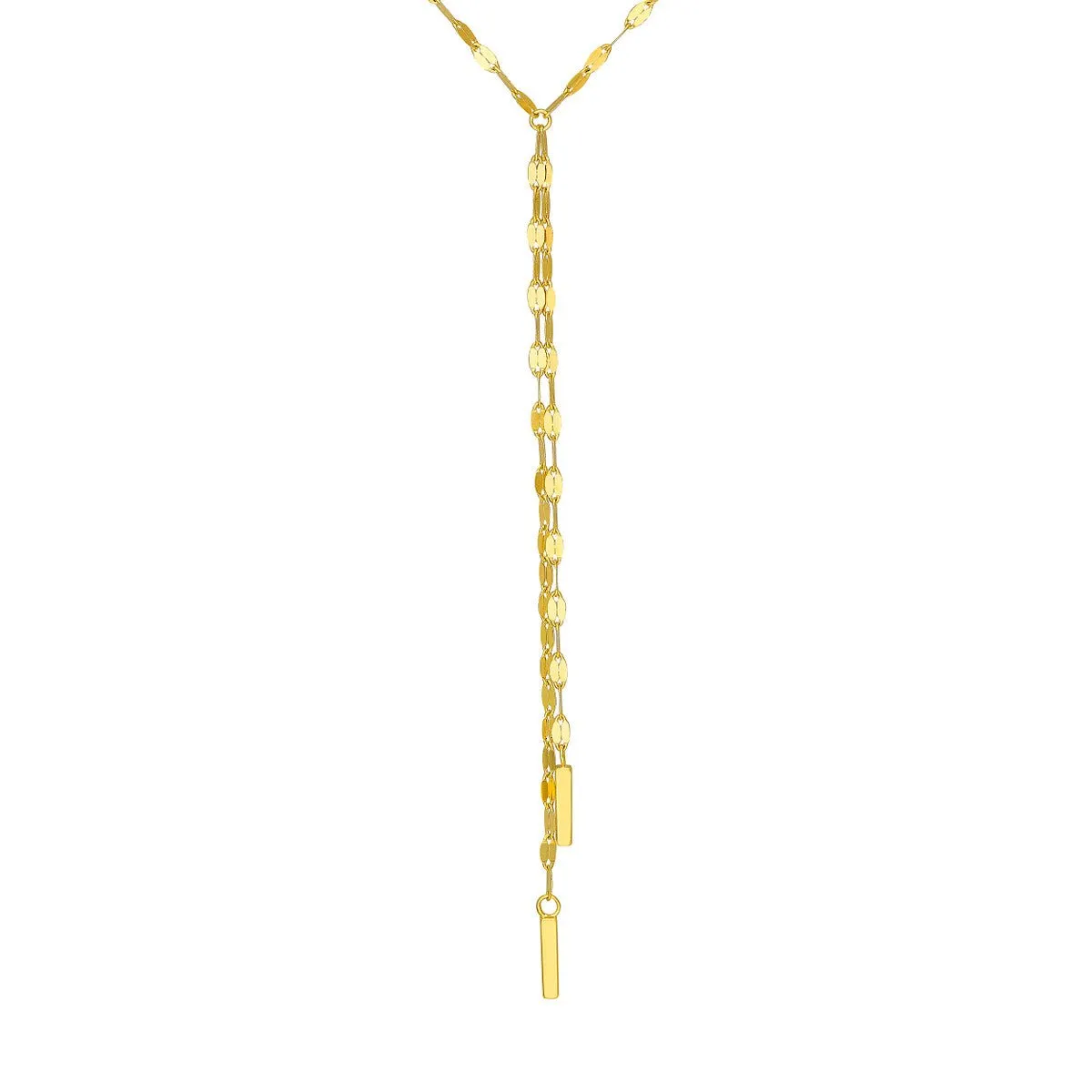14K Yellow Gold Double Stranded Hammered Bar Choker Necklace