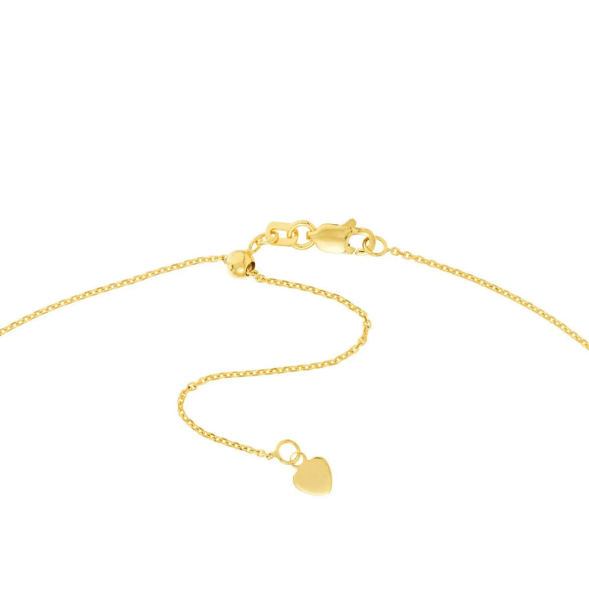 14K Yellow Gold Heart Drop on Open Curb Chain Choker