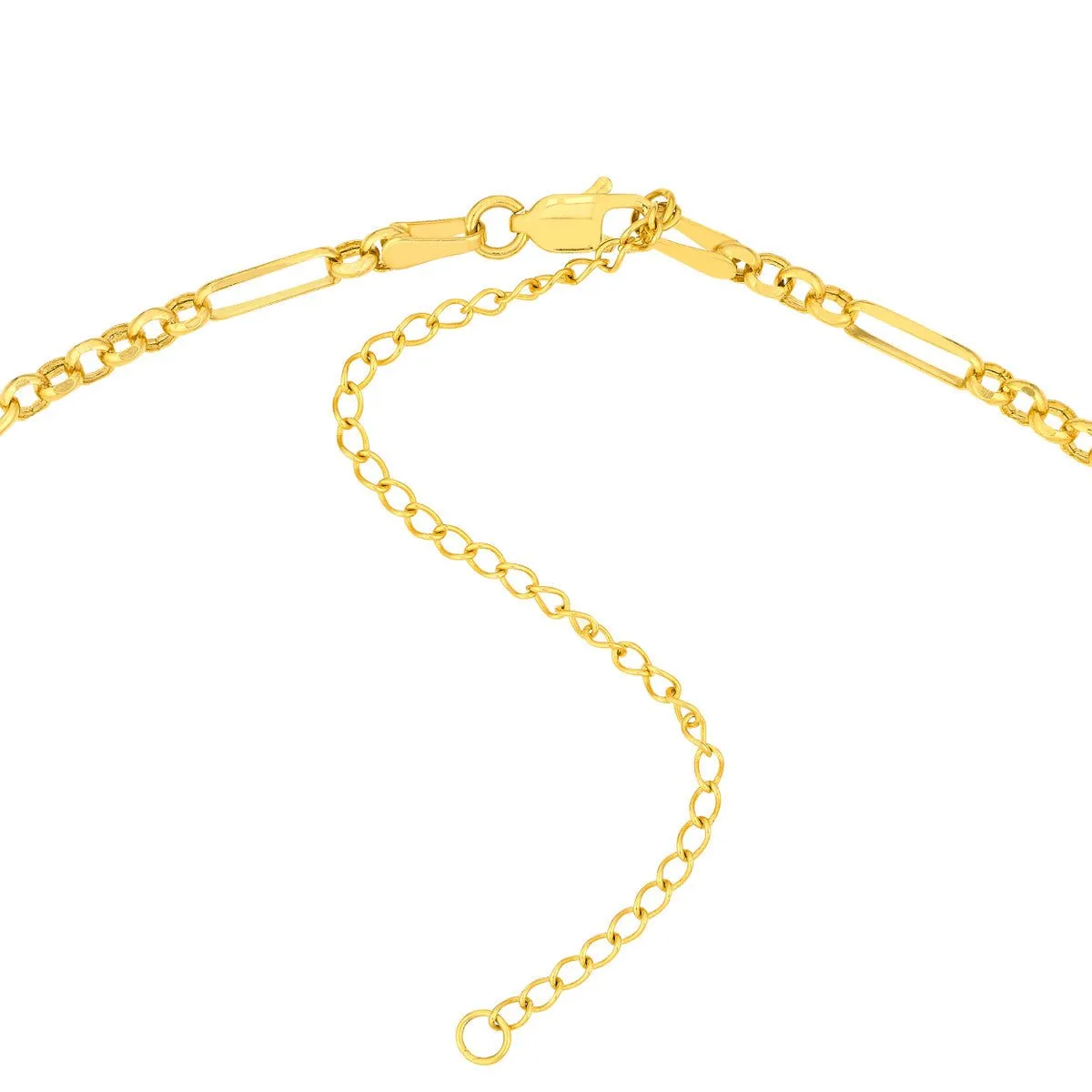 14K Yellow Gold Hollow 6 1 Rolo Adjustable Choker