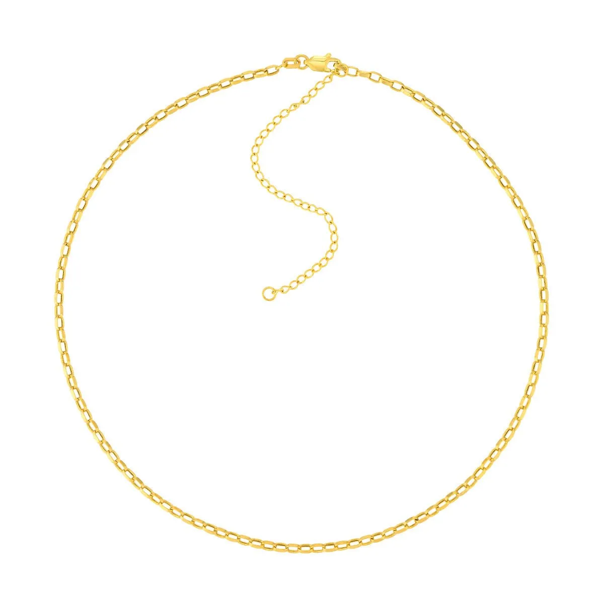14K Yellow Gold Mini Rectangular Link Choker