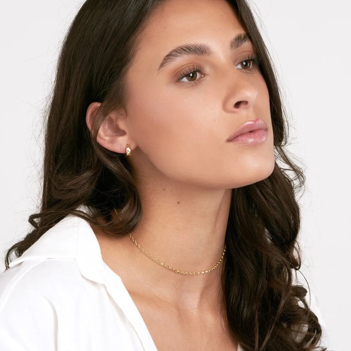 14K Yellow Gold Mini Rectangular Link Choker