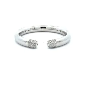 18 Karat White Bangle Diamond Bracelet