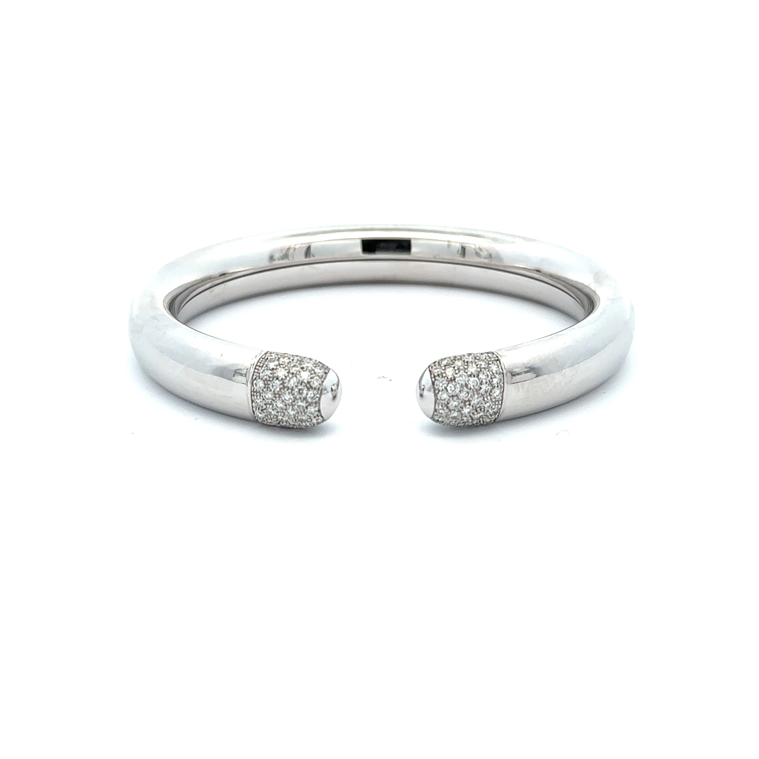 18 Karat White Bangle Diamond Bracelet