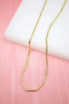 18K Gold Filled 2mm Ball Bar Choker (G172)