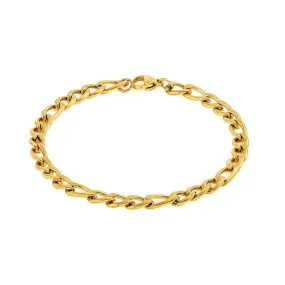 18k Gold-Filled 5mm Figaro Chain Bracelet