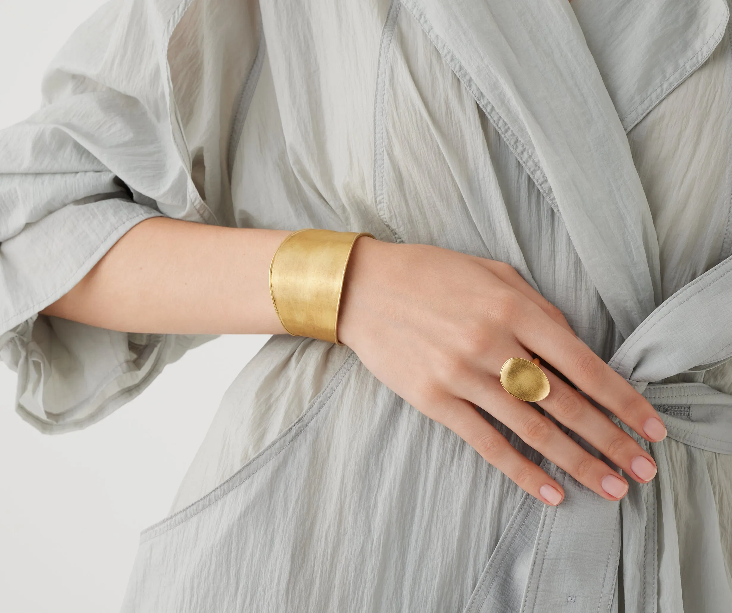 18K Yellow Gold Cuff, Medium Width