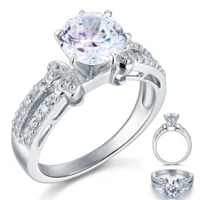 2 Carat Created Zirconia Solid 925 Sterling Silver Wedding Engagement Ring MJXFR8078