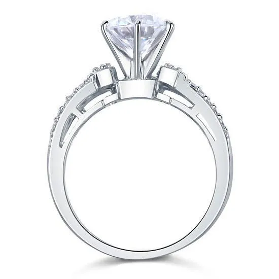 2 Carat Created Zirconia Solid 925 Sterling Silver Wedding Engagement Ring MJXFR8078