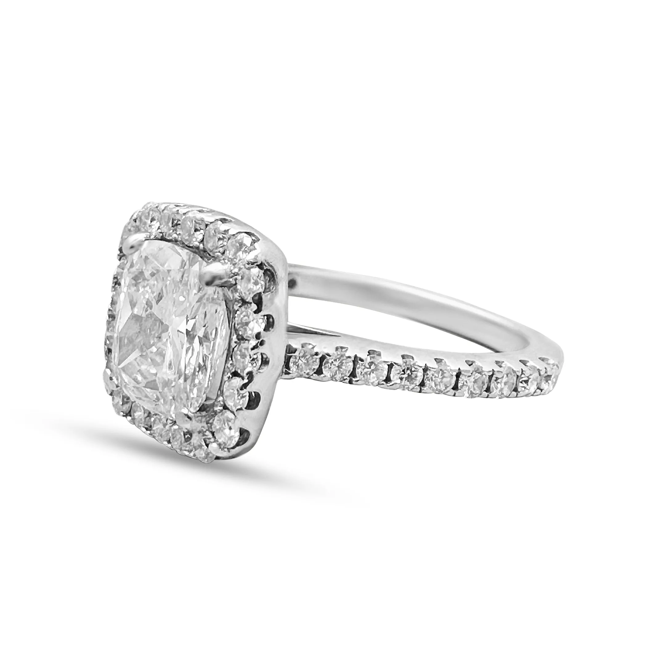 2.10ctw Cushion Cut GIA Graded Diamond Engagement Ring