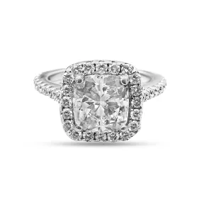2.10ctw Cushion Cut GIA Graded Diamond Engagement Ring
