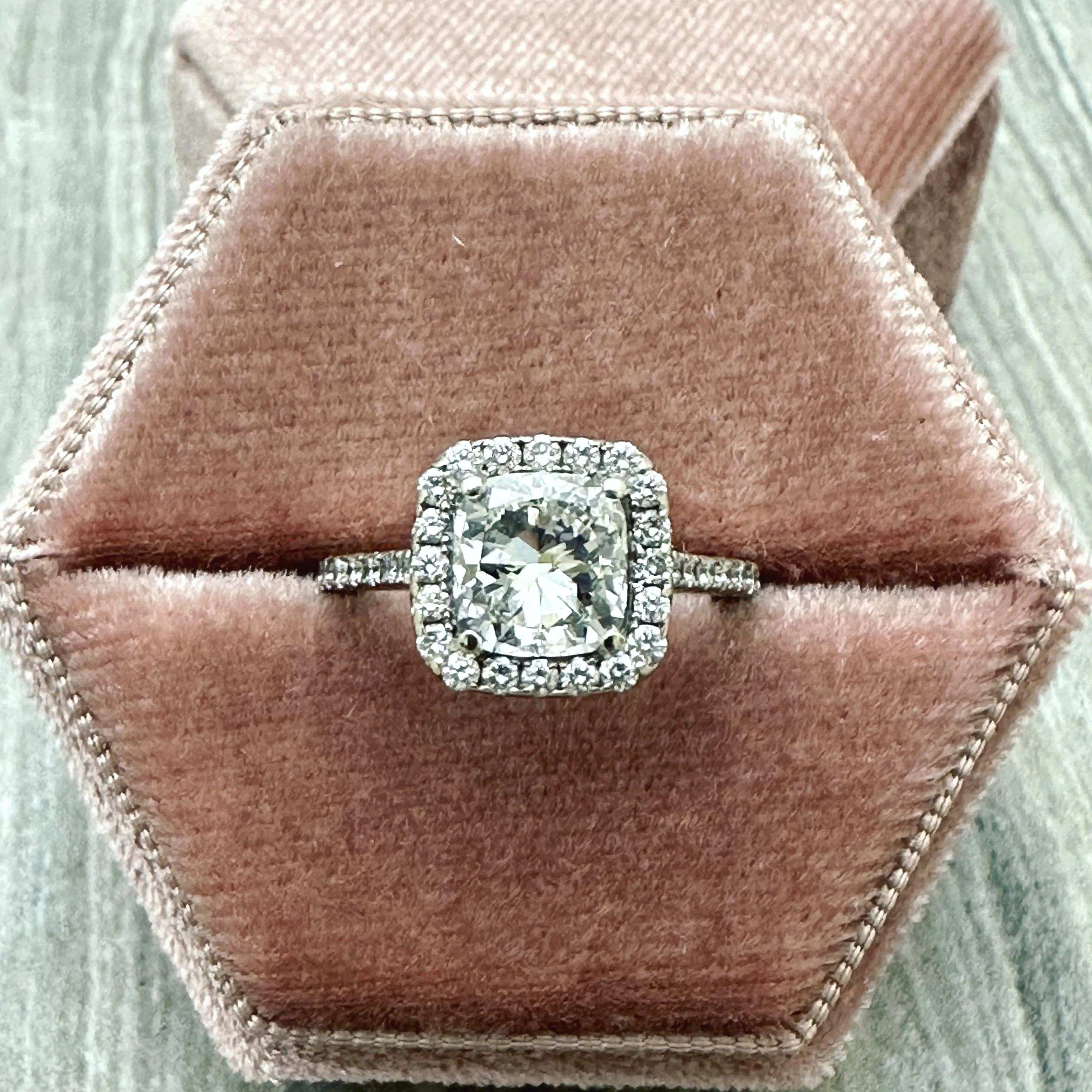 2.10ctw Cushion Cut GIA Graded Diamond Engagement Ring