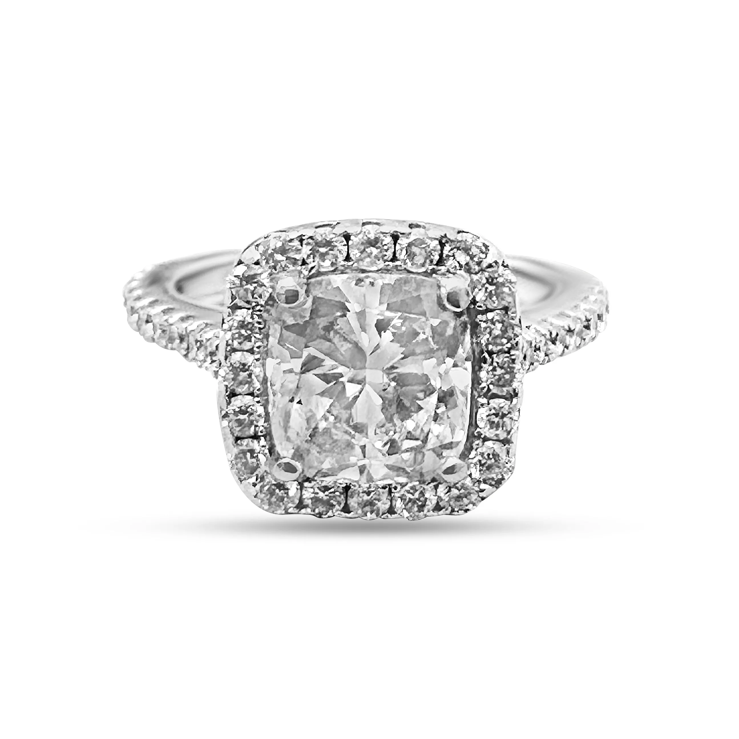 2.10ctw Cushion Cut GIA Graded Diamond Engagement Ring