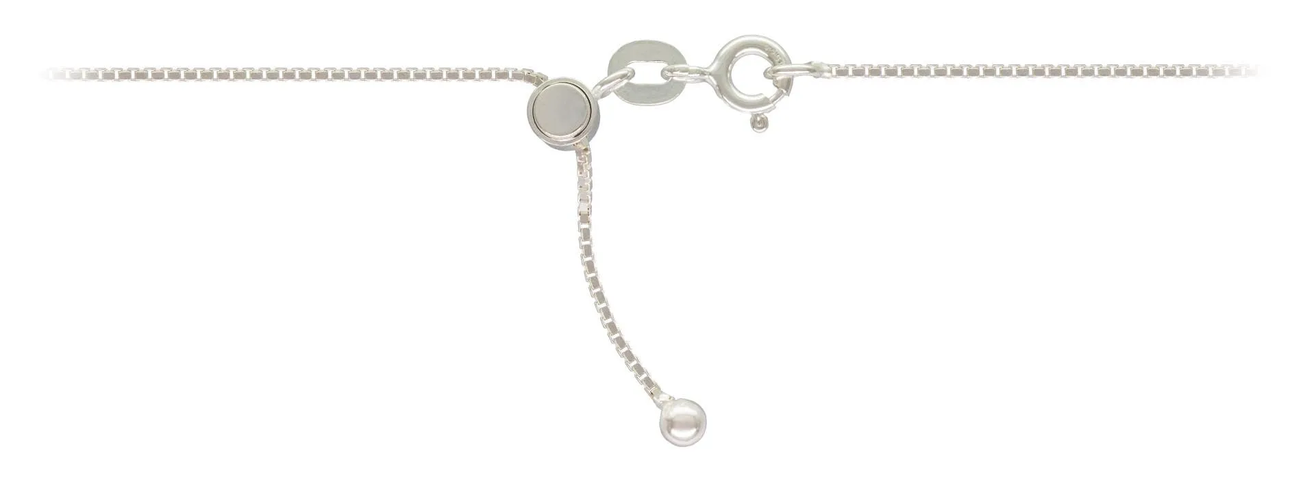 22" Adjustable 015 (0.85mm) Box Chain, Sterling Silver. Made in USA. #501474122LA