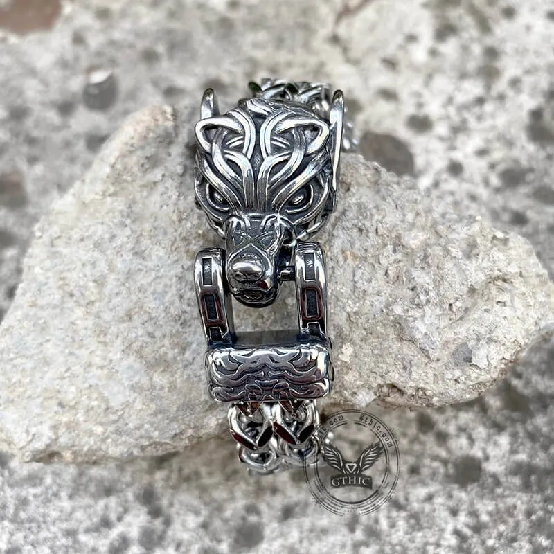 3 Pcs Howling Wolf Stainless Steel Jewelry Set