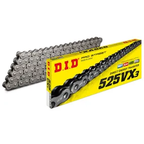 525VX3 x 120ZB ZJ X'Ring solid bush DID chain w/rivet ^ (525VX3120)