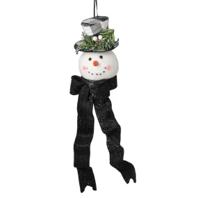 6.5" Snowman Head & Check Hat Ornament