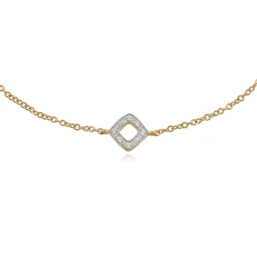 9 karat Gelbes Gold Diamant 7zoll Armband