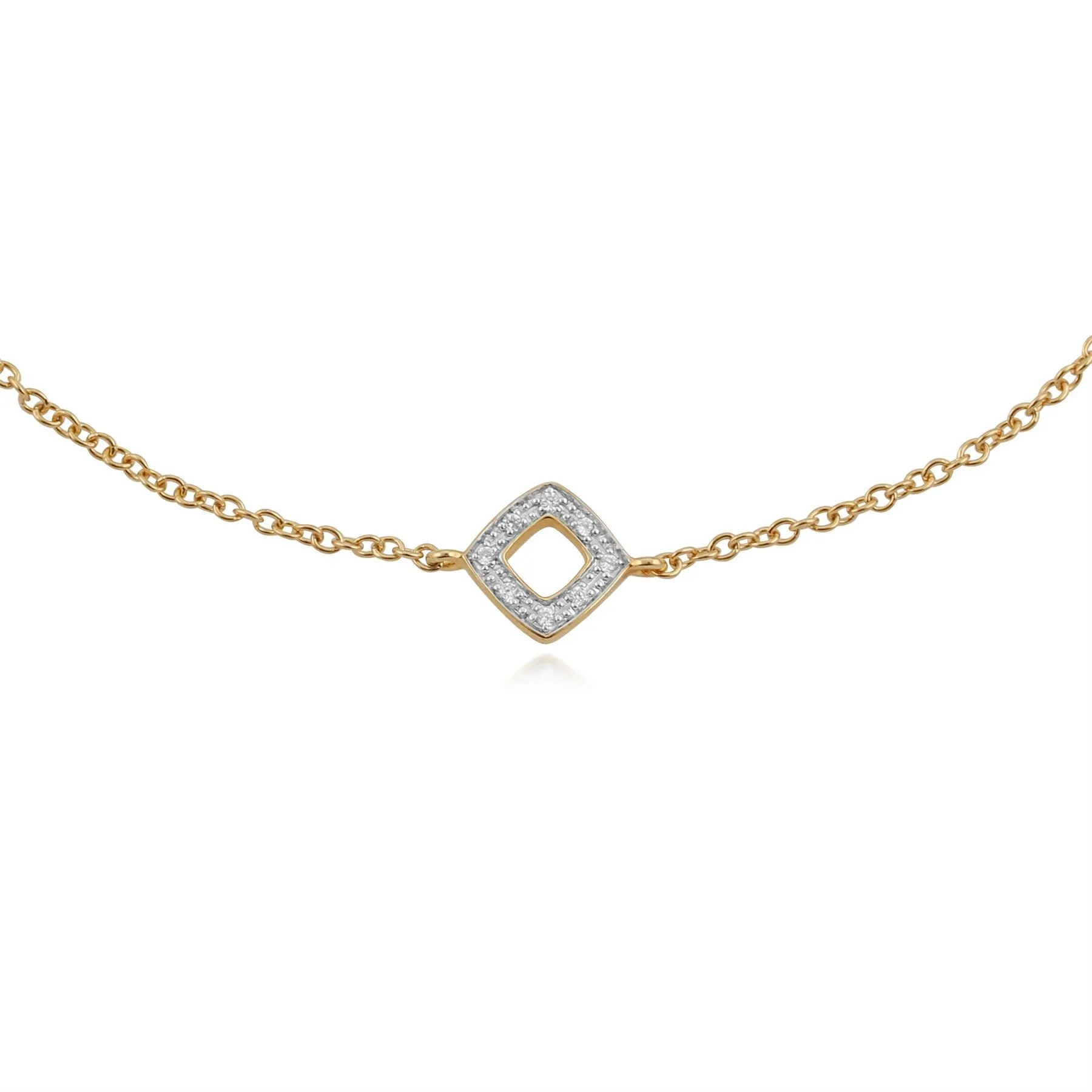 9 karat Gelbes Gold Diamant 7zoll Armband