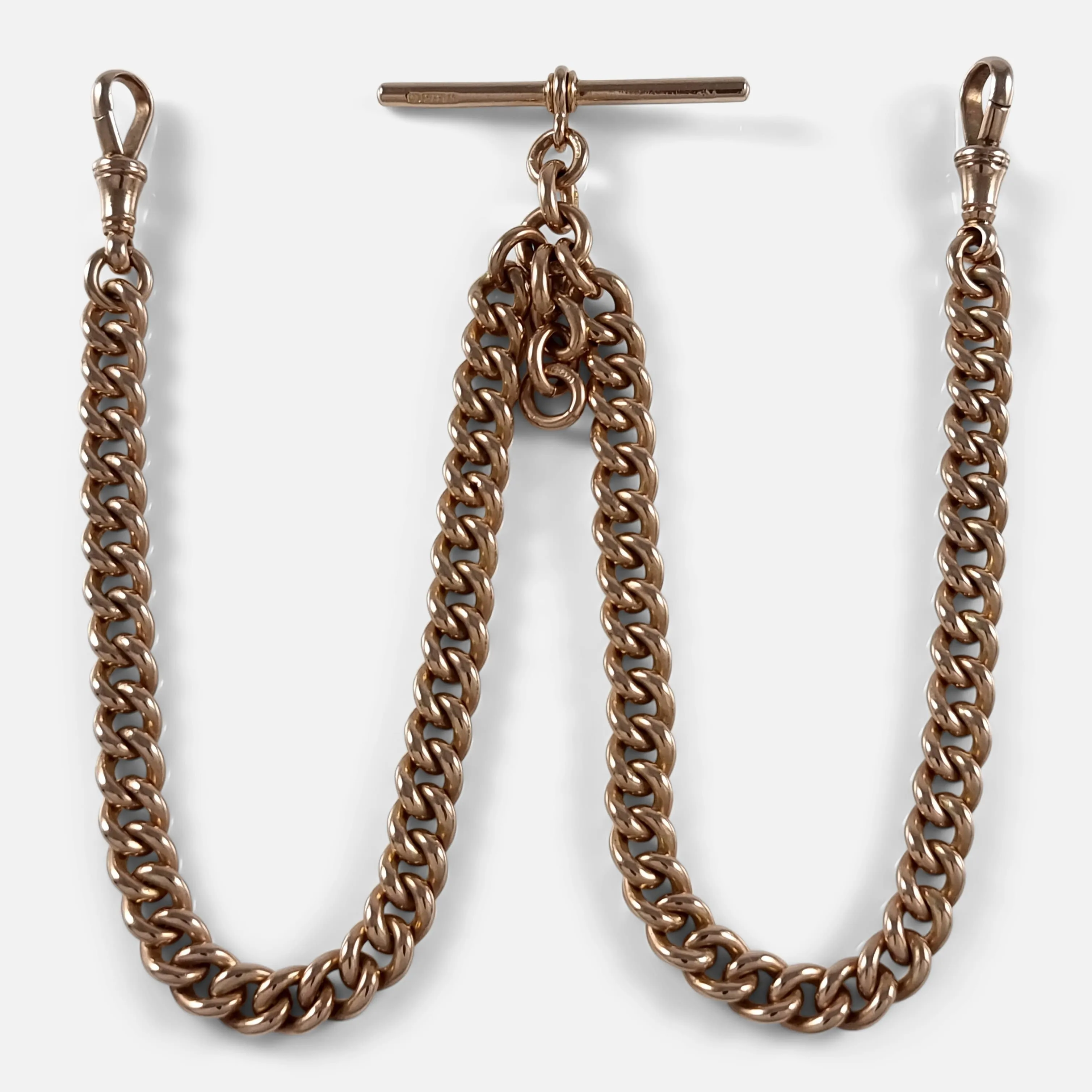 9ct Yellow Gold Double Albert Watch Chain, 61.1g