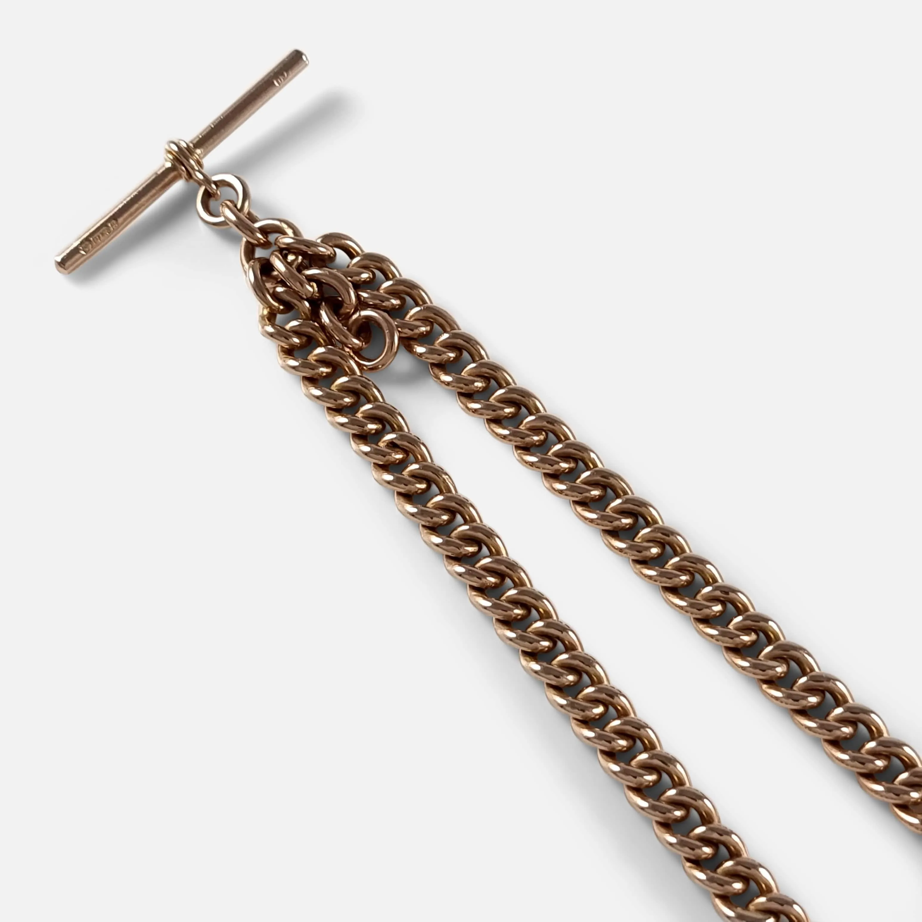 9ct Yellow Gold Double Albert Watch Chain, 61.1g